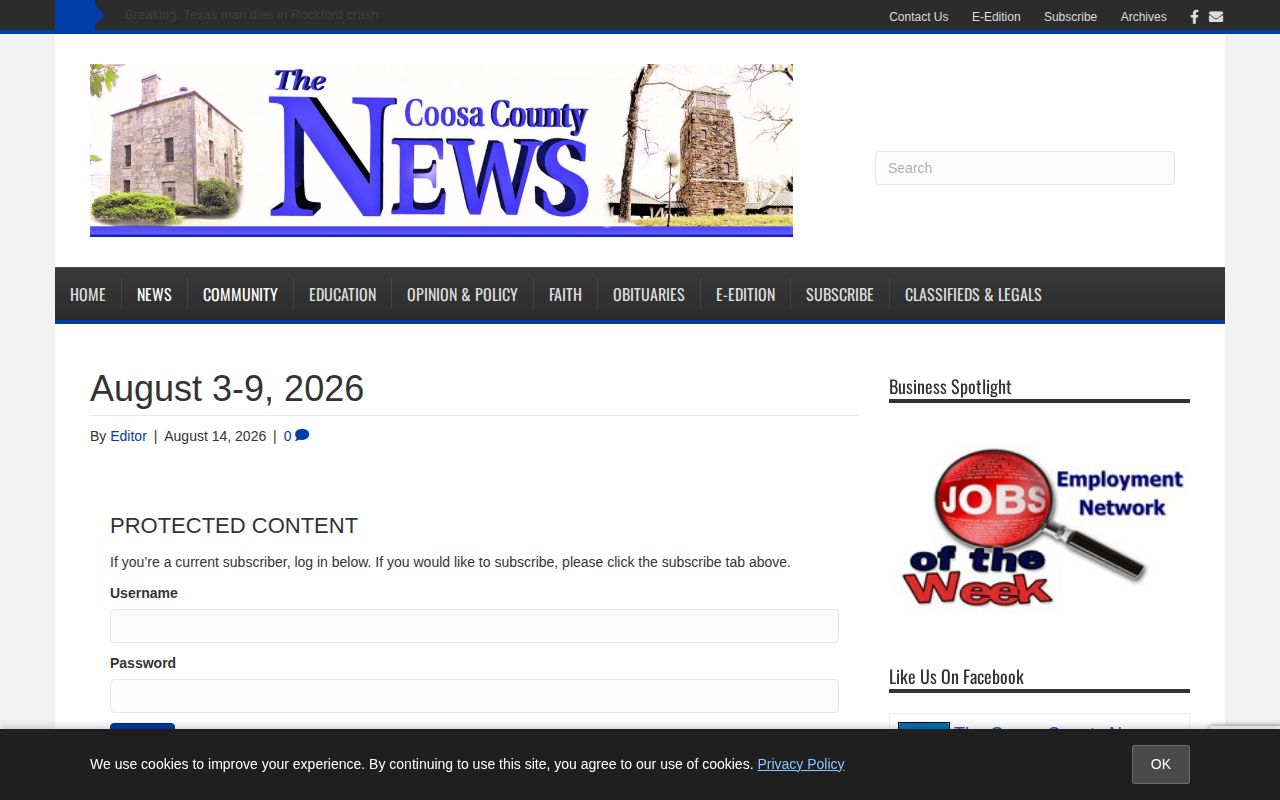 Coosa County News Serve and Protect weekly arrest report
